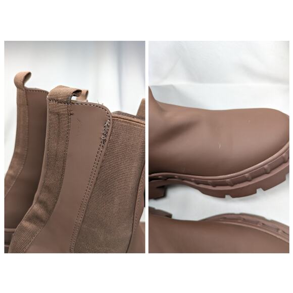 Forever 21 Chunky Chelsea Boots Womens 8 Brown Grunge Streetwear Rapper Vampire - Picture 8 of 8